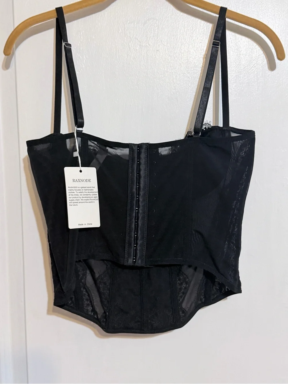 Black Lace Corset Bustier Top